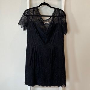 Nine West | Black Lace Overlay | MIDI Dress | Size 14